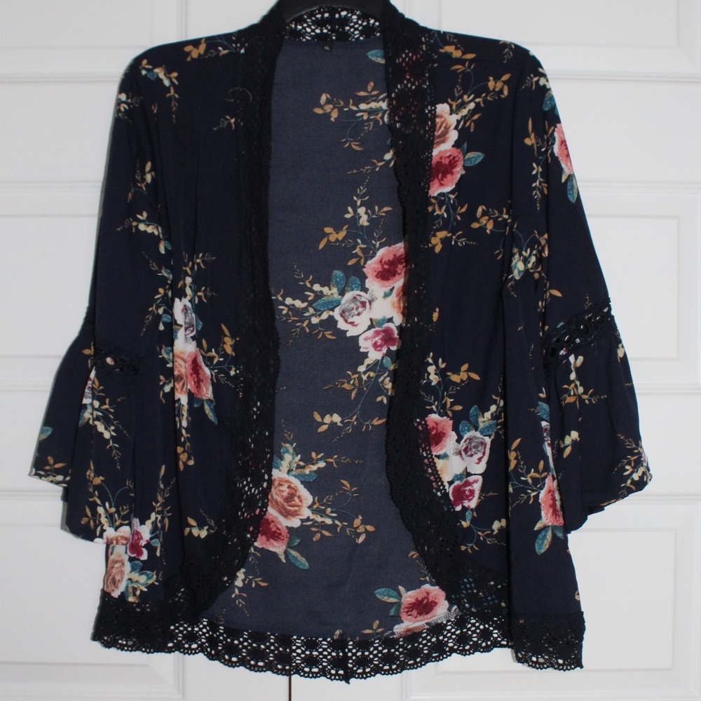 Navy floral Cardigan